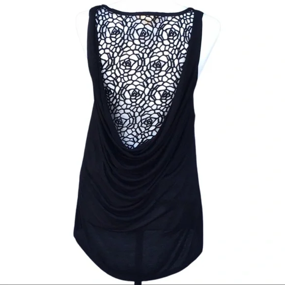 Black Swan Crochet Drape Back Tank Top - Picture 1 of 9